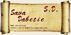 Sava Dabetić vizit kartica